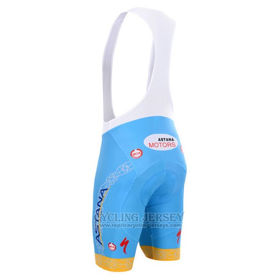 2015 Cycling Jersey Astana Light Blue Short Sleeve and Bib Short